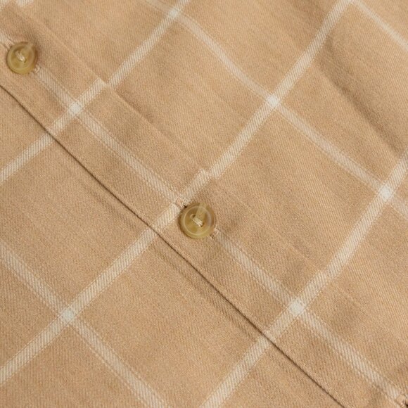 Uniqlo Soft Brushed Long Sleeve Shirt Plaid Checked Beige - Picture 7 of 12